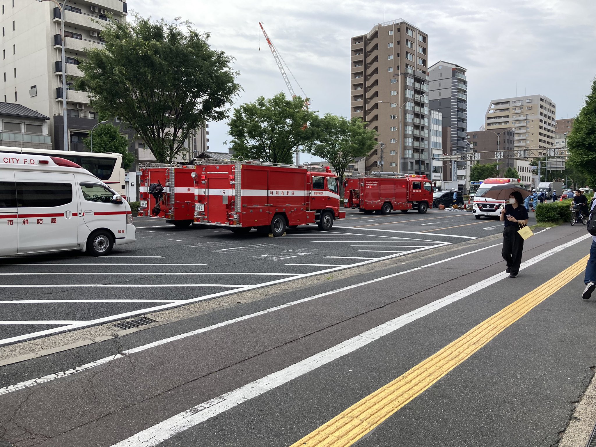 京都堀越事故緊急車両