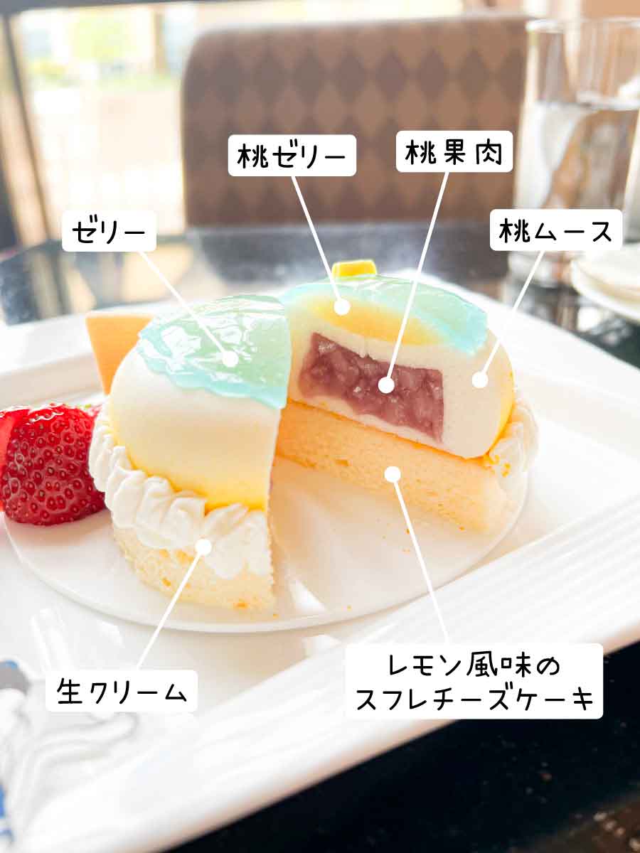 ドナパル2025後期 期間限定ケーキセット 詳細写真(断面)