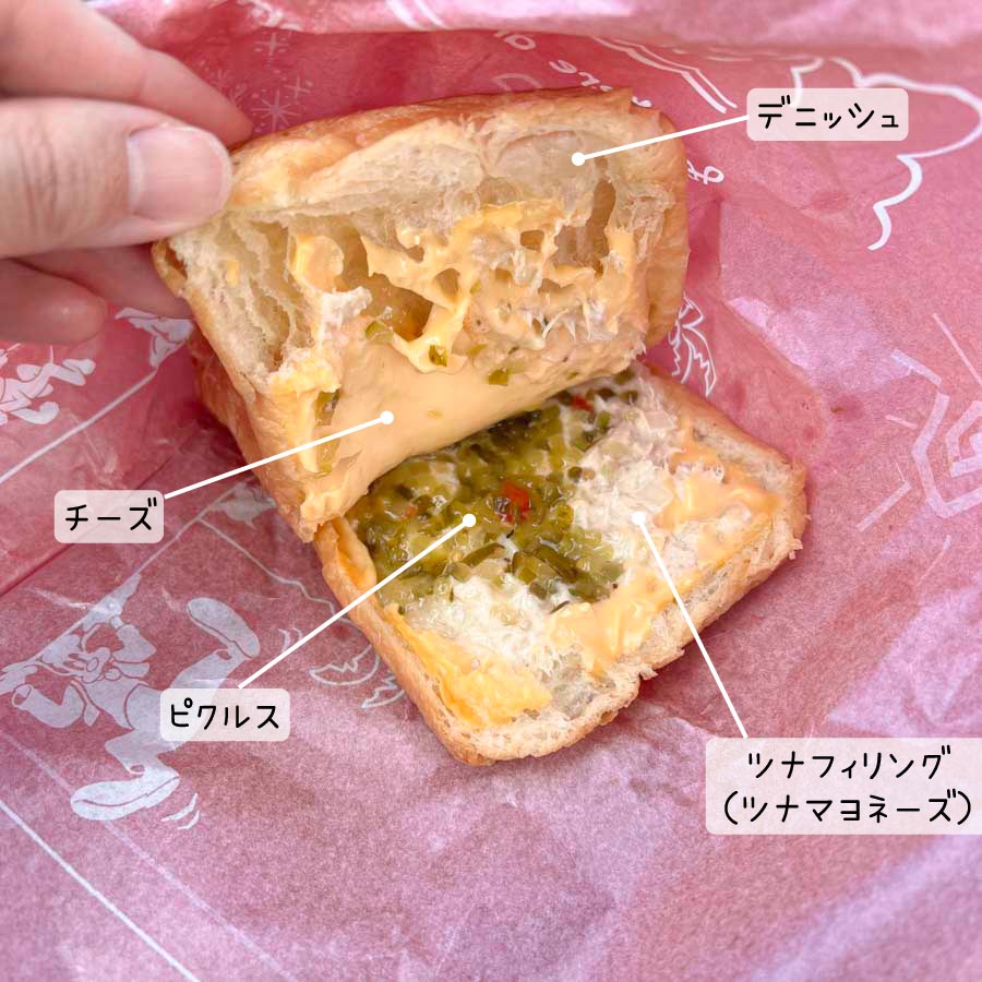 ホットデニッシュサンド中身写真